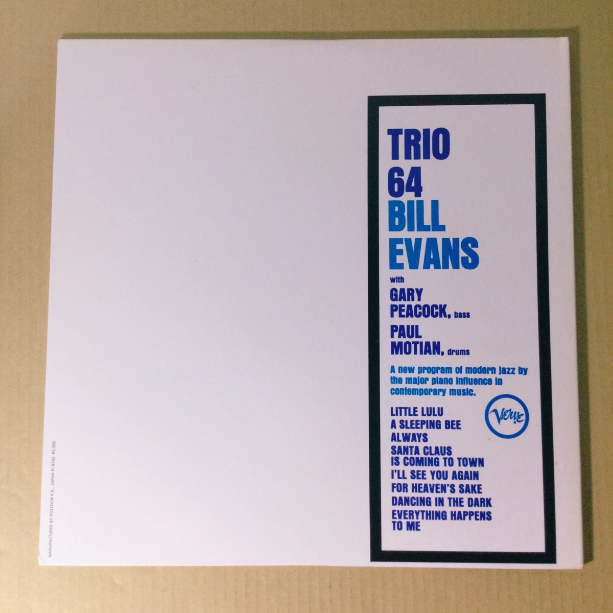 Trio Bill - 0 Evans LP 