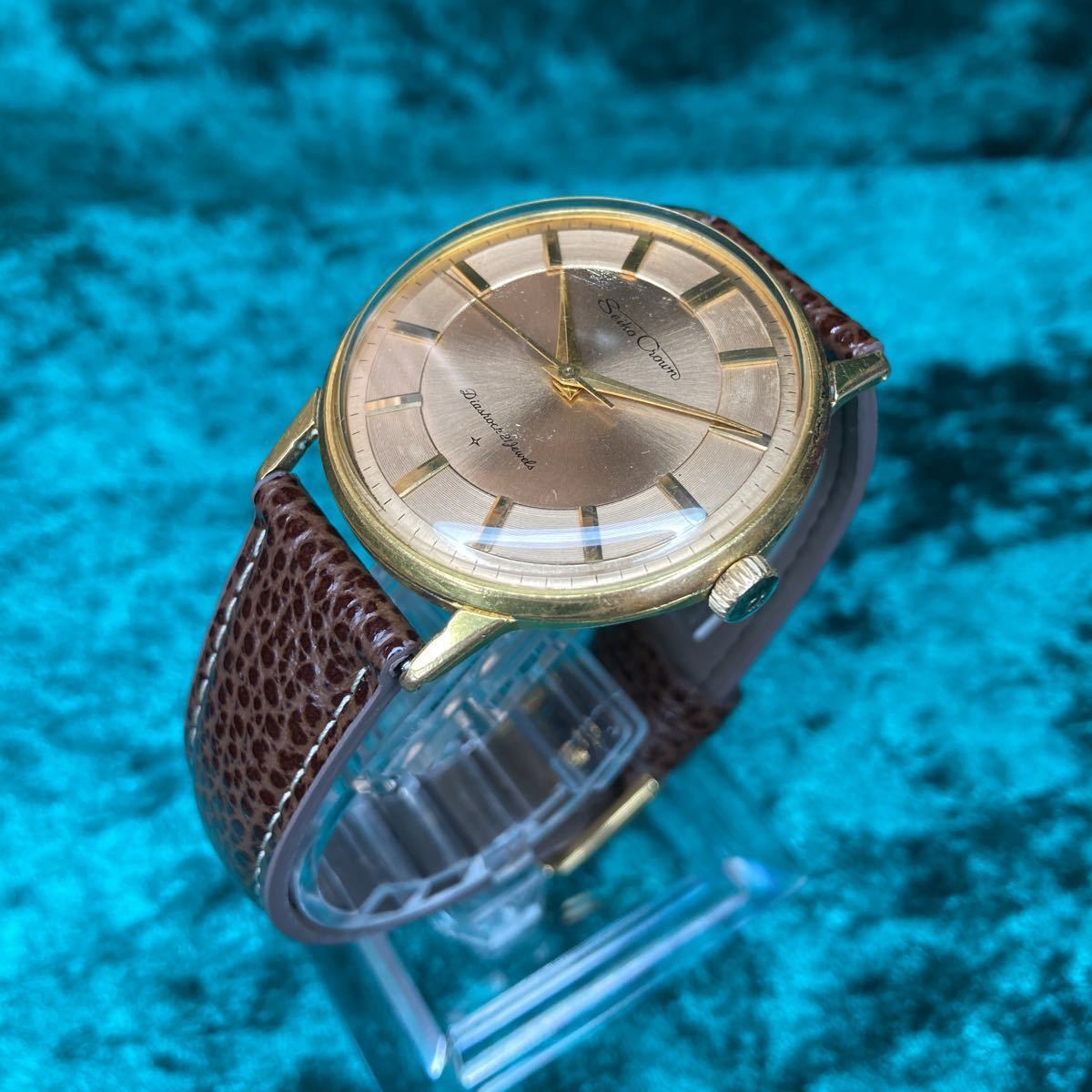 セイコー クラウン 21石 稼動品 1960年代 レコード文字盤 【希少S  