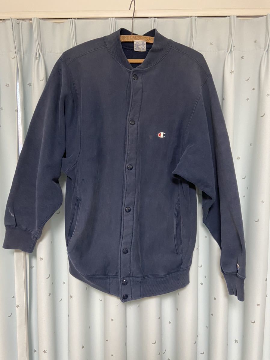 Champion リバースウィーブスナップ 90s刺繍タグ ネイビー