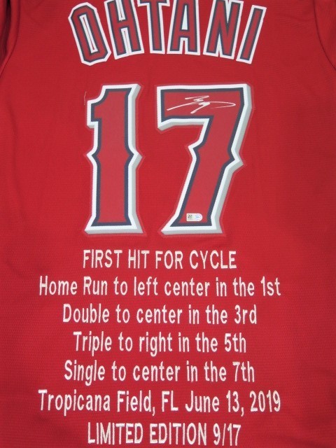 MS】17枚限定版！大谷翔平 2019年初サイクル安打記念 直筆サイン LA  