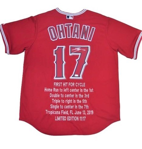 MS】17枚限定版！大谷翔平 2019年初サイクル安打記念 直筆サイン LA  