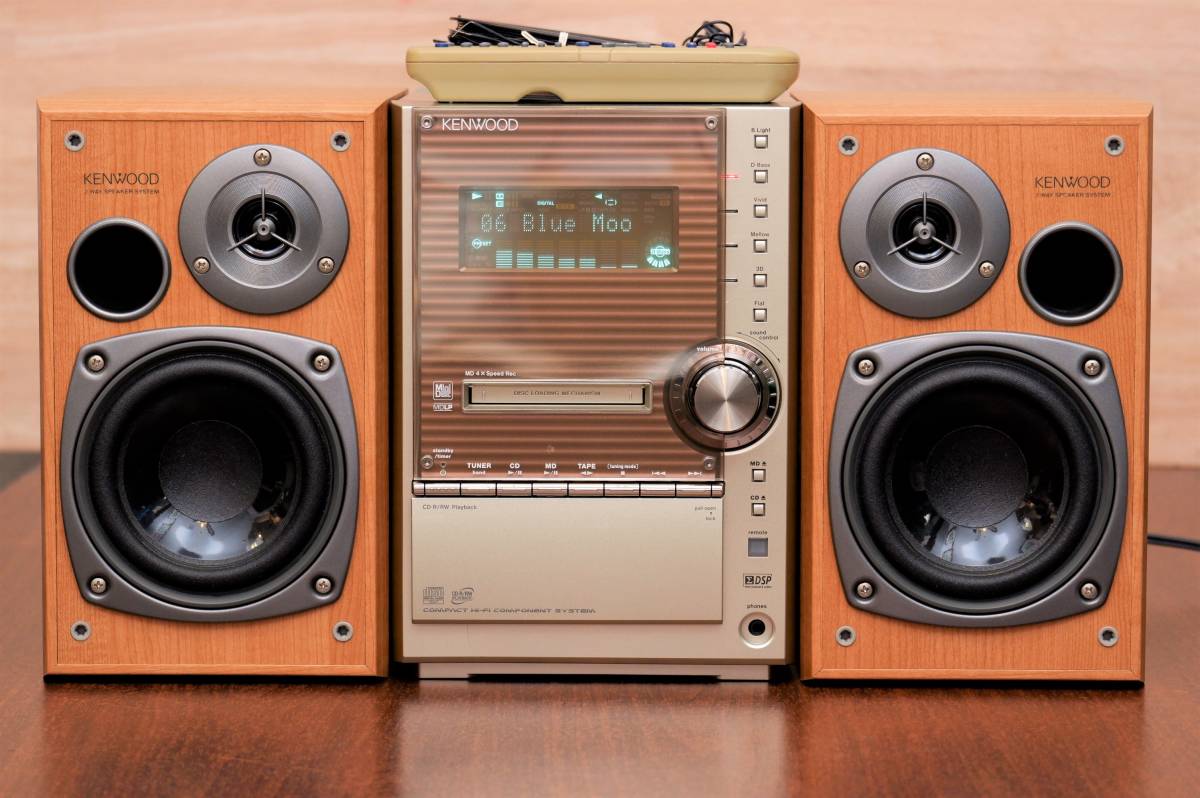 KENWOOD RXD-SL3MD 2004年製 CD/MD/TUNER/TAPE ミニコンポ +スピーカー 