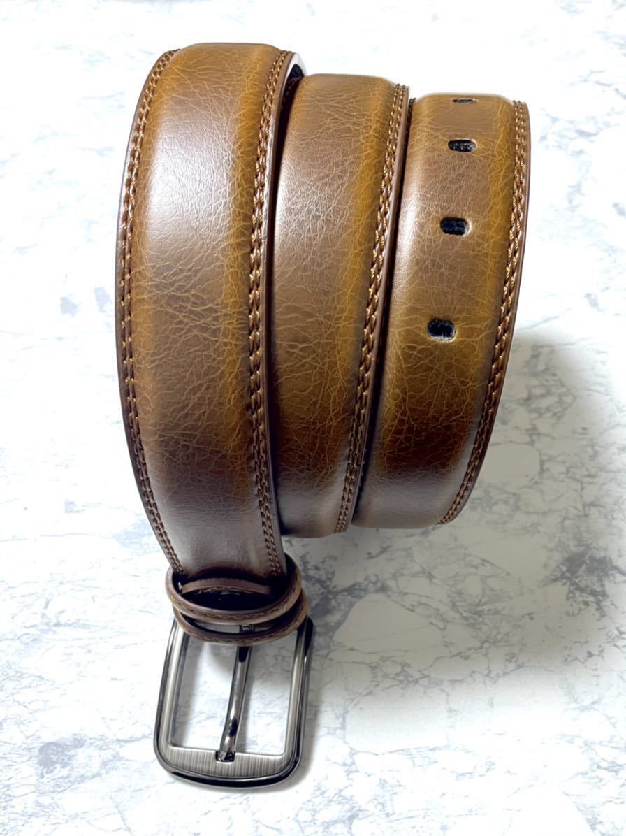 G0bw 送料無料 1円 シンプル ブラウン ベルト メンズベルト レザーベルト ワイルド 一円 新品 本革 紳士 肉厚 高級 売れ筋がひ新作 本革