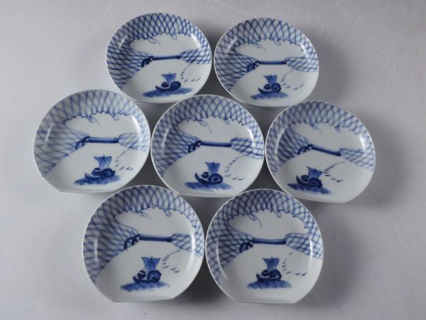 【数量限定，定番】 匠 有田 伯山 造 染付 網目巾着 宝舟文 皿 7客 11.5cm 34kw295(染付)｜売買されたオークション情報、yahooの商品情報をアーカイブ公開 - オークファン 伊万里、有田