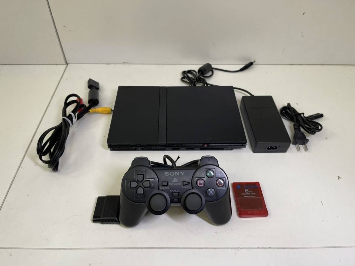  ソニー 薄型 PS2 本体セット SCPH-75000 ブラック み メモリーカード コントローラー(本体)｜売買されたオークション情報、yahooの商品情報をアーカイブ公開 - オークファン 本体、アクセサリー