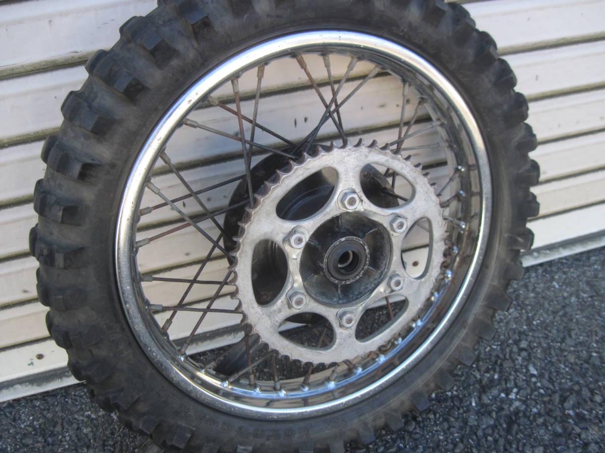 ヤマハYZ80用リヤスポークホイール J14x1，60 &51Tスプロケット他 適応 