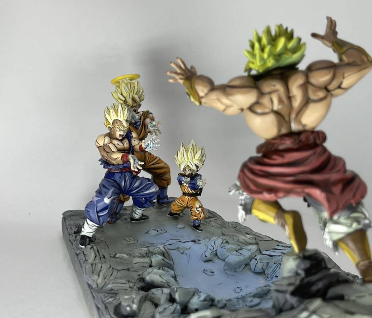 ドラゴンボール リペイント HG ブロリー 悟空悟飯悟天 親子3代かめはめ