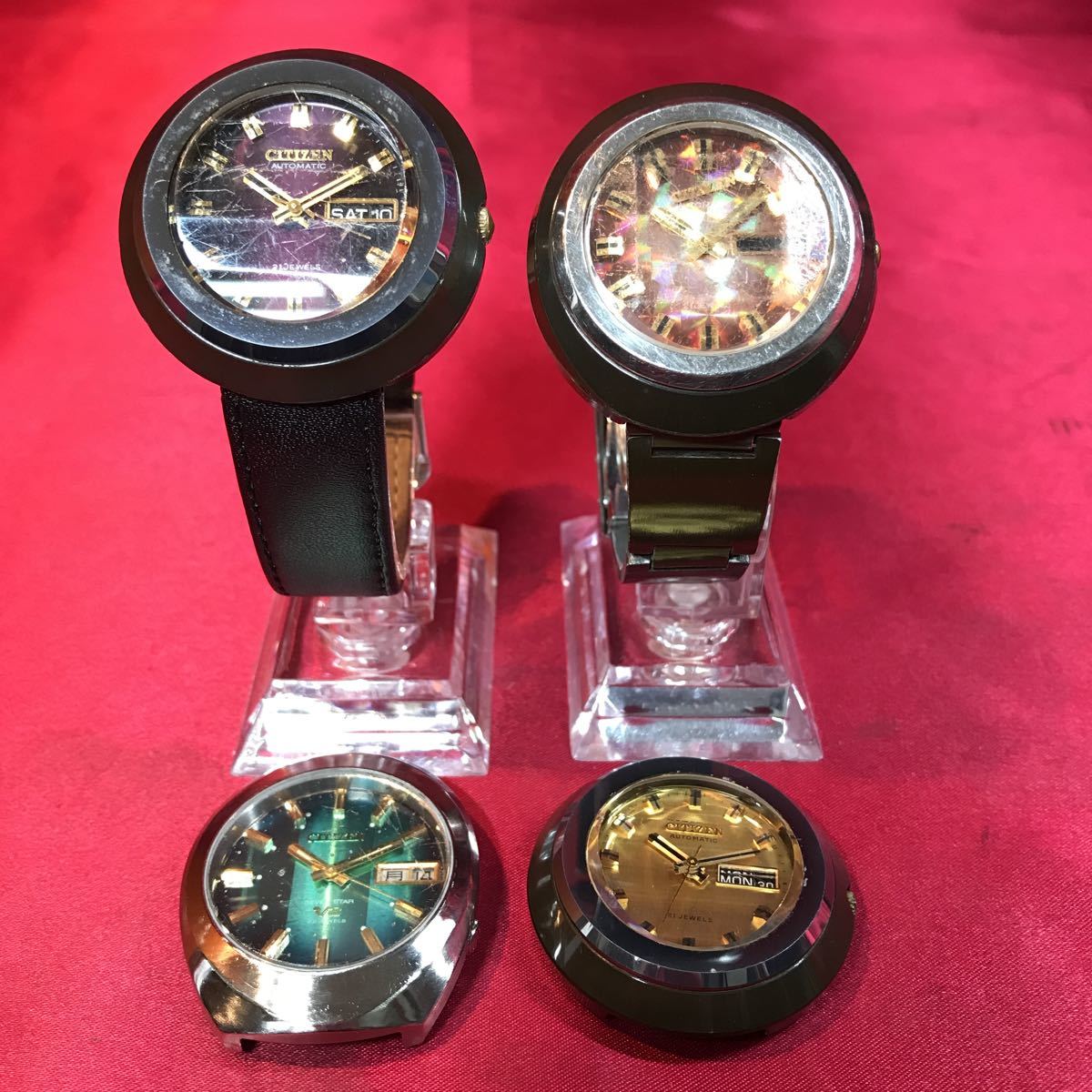 YH-9718 品 CITIZEN シチズン 自動巻腕時計 4本セット 4-650972-K 紫 