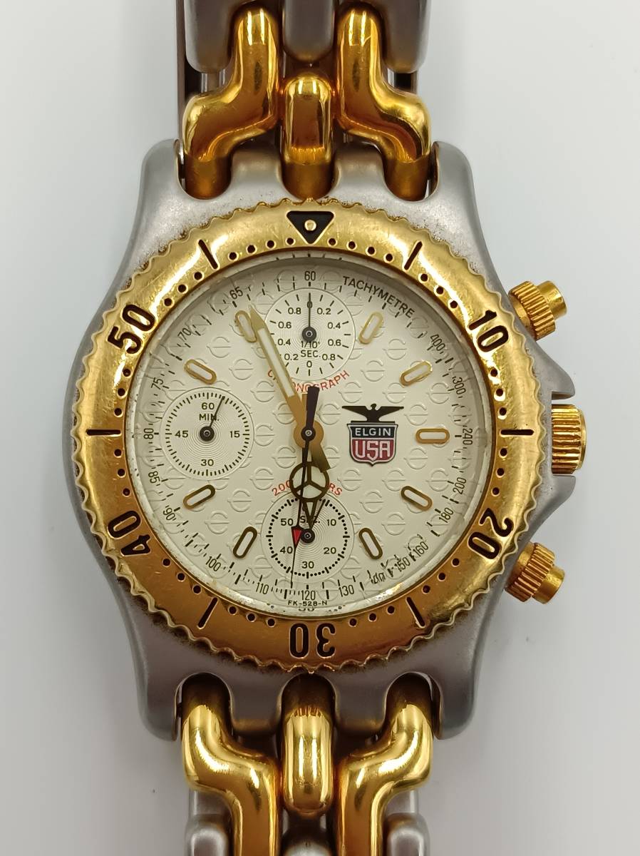 ELGIN USA エルジン FK-528-N クロノグラフ クオーツ コンビ ELGIN USA エルジン FK-528-N クロノグラフ クオーツ コンビ