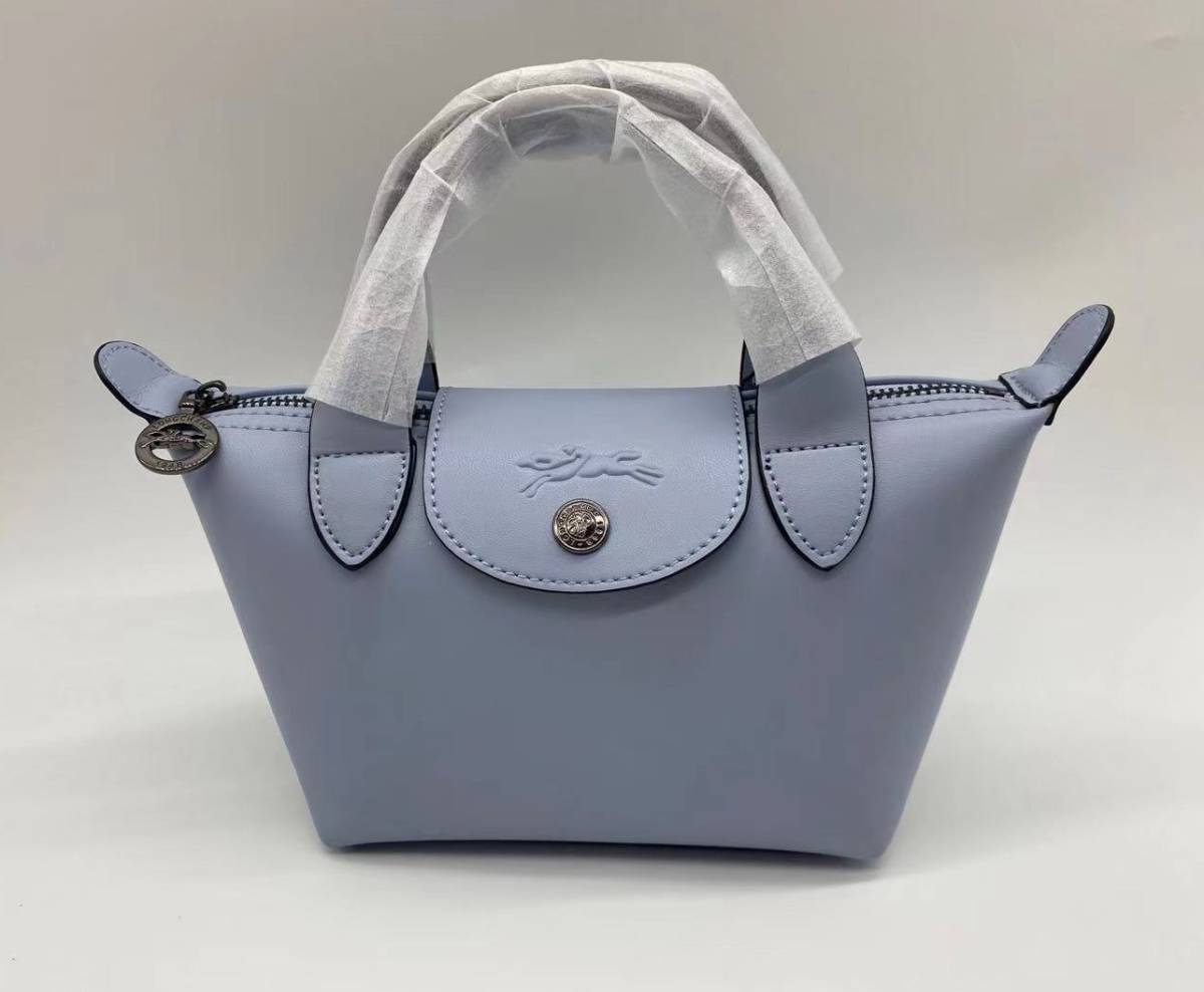 LONGCHAMP/ロンシャン 浅いブルー 2WAYハンドバッグ ル プリアージュ 