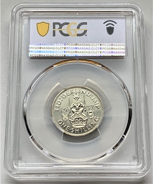 1937年 イギリス 1クラウン 銀貨 ジョージ6世 戴冠記念 NGC MS 63