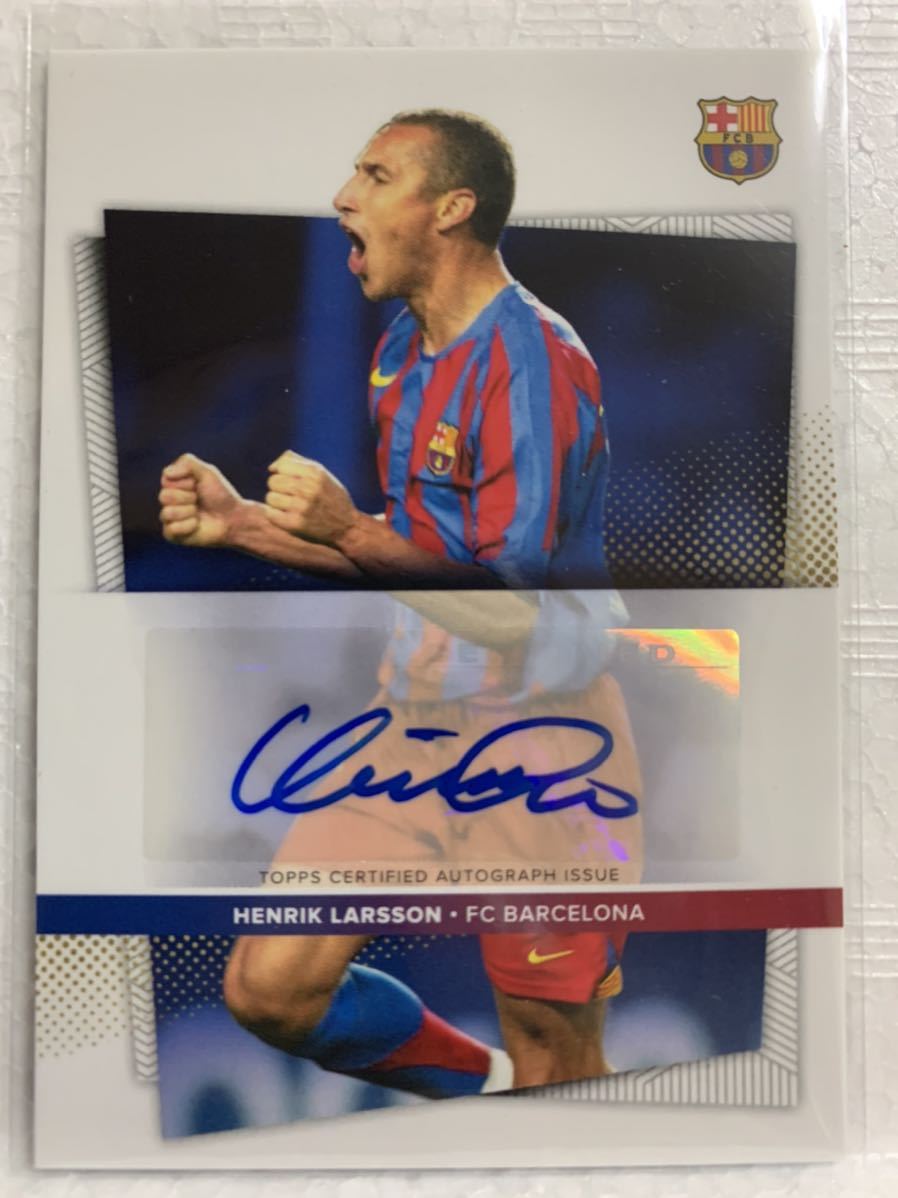 Topps 2021-22 fc barcelona team set HENRIK LARSSON autograph 