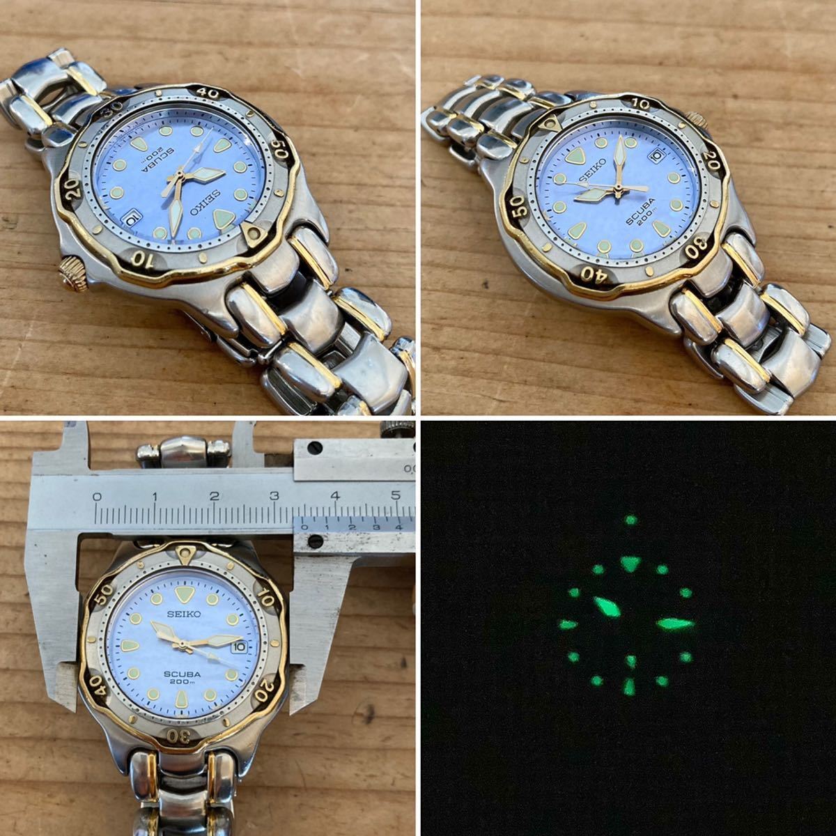 SEIKO セイコー☆SCUBA☆クオーツ☆ブルーシェル☆電池交換済☆動作品 