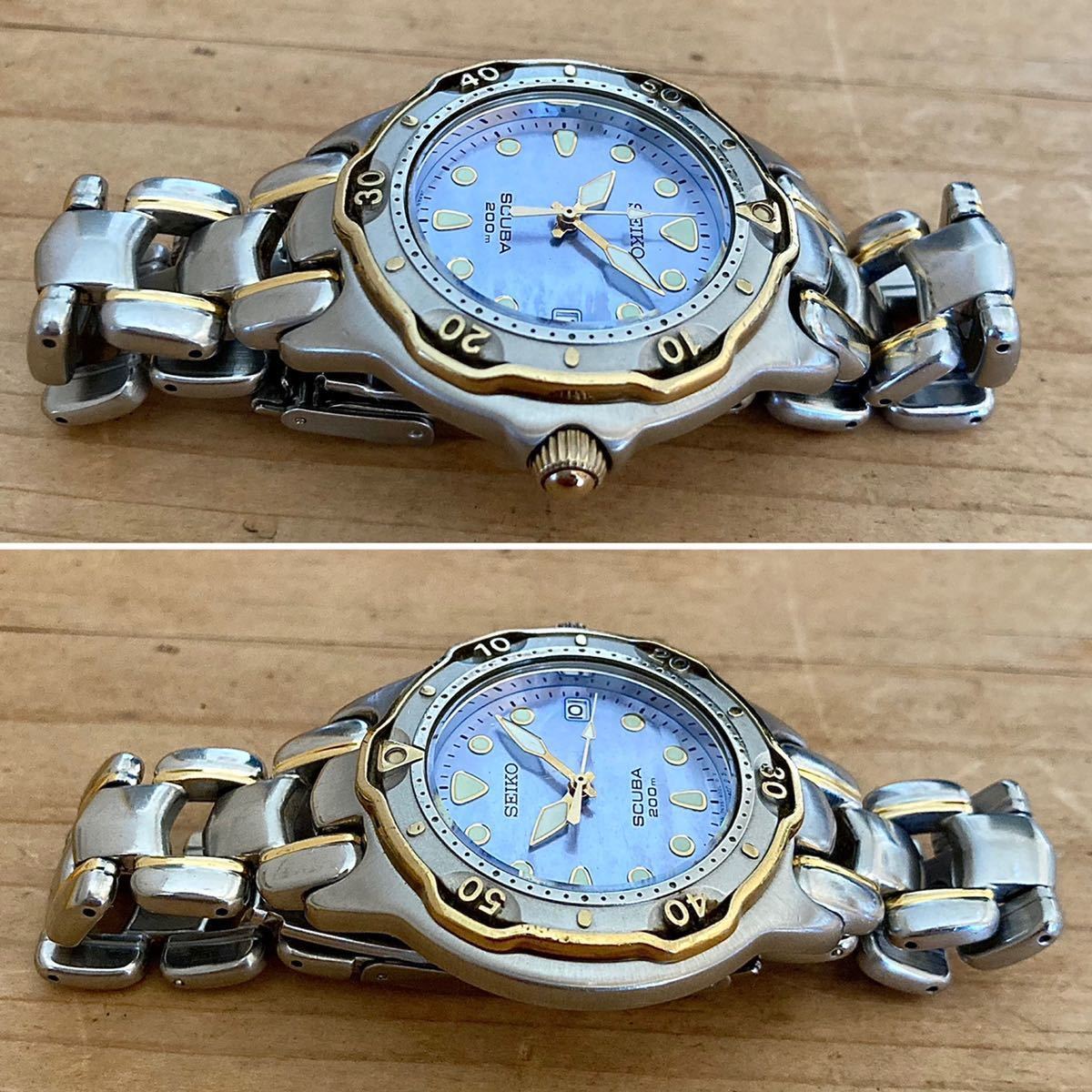 SEIKO セイコー☆SCUBA☆クオーツ☆ブルーシェル☆電池交換済☆動作品 