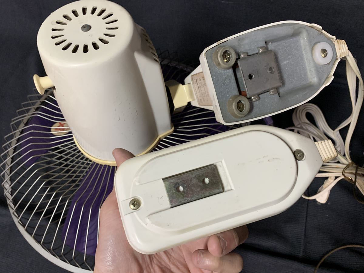 動作OK 昭和レトロ 壁掛け扇風機 まとめて SANYO National 紫 青 EF