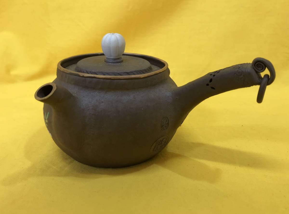 萬古焼森有節造絵萬古花文内龍彫横手急須煎茶道具-日本 2026年最新 