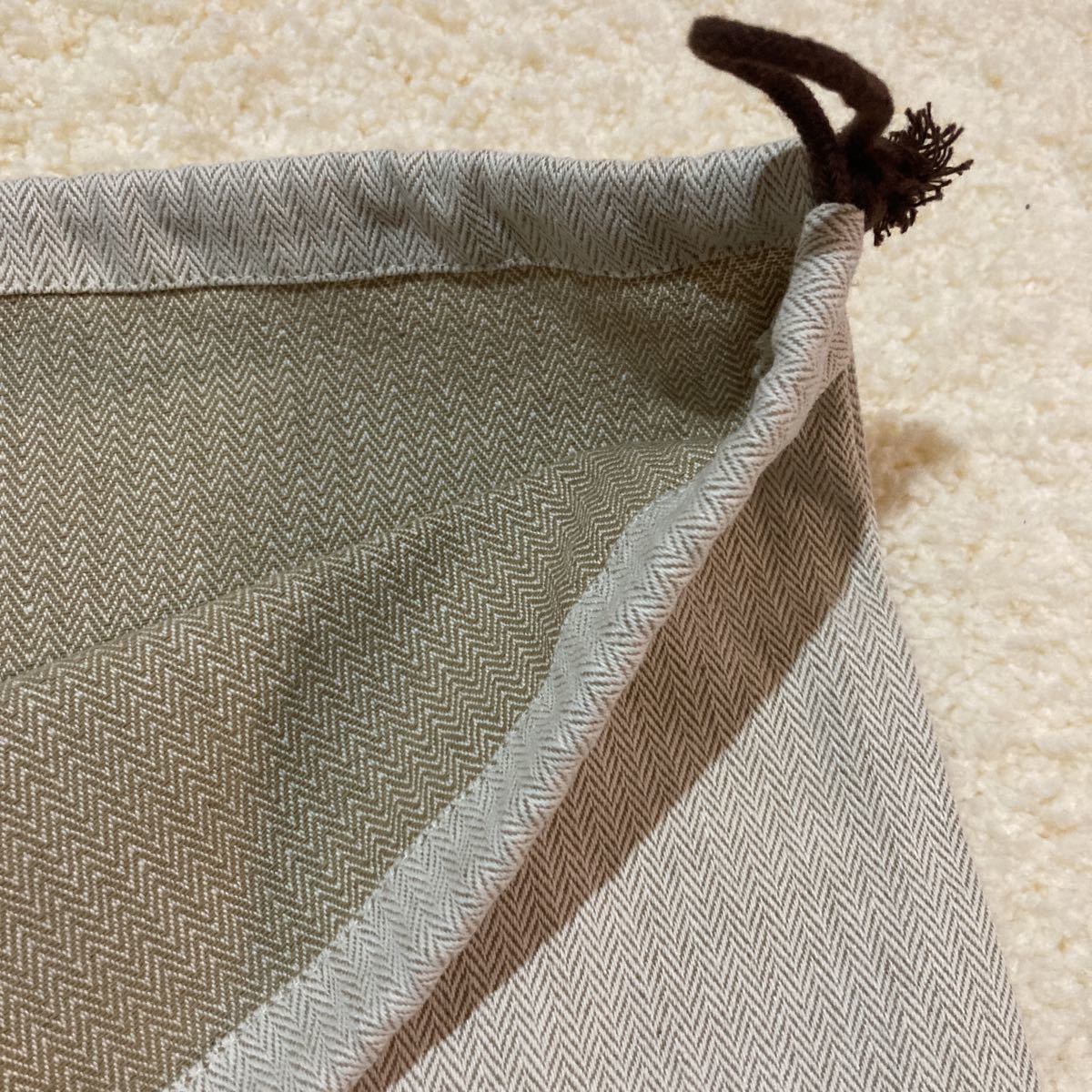 エルメス 保存袋 44×38 HERMES 布袋 ヘリンボーン 巾着 袋 バーキン25