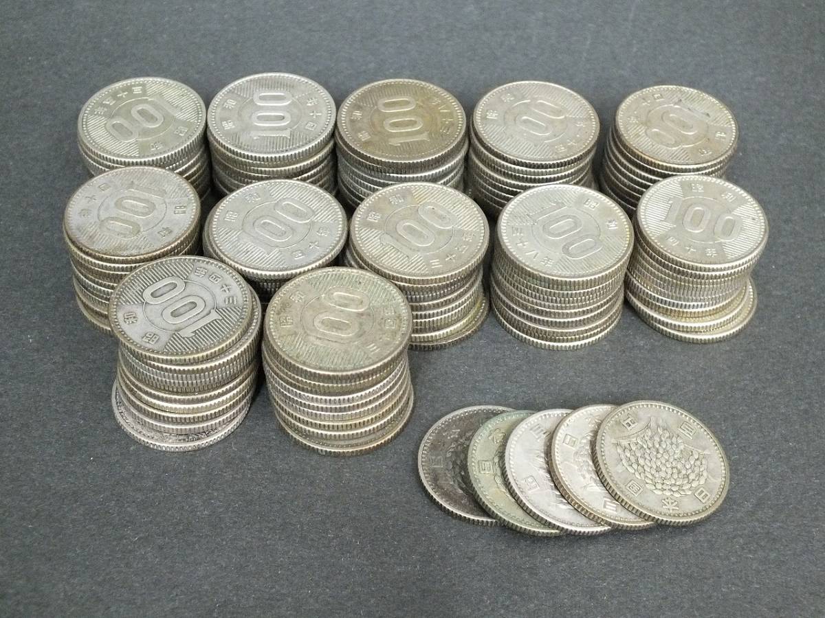100円銀貨 3種混合 約1000枚セット ミスター 鳳凰・稲・五輪 - (記念 