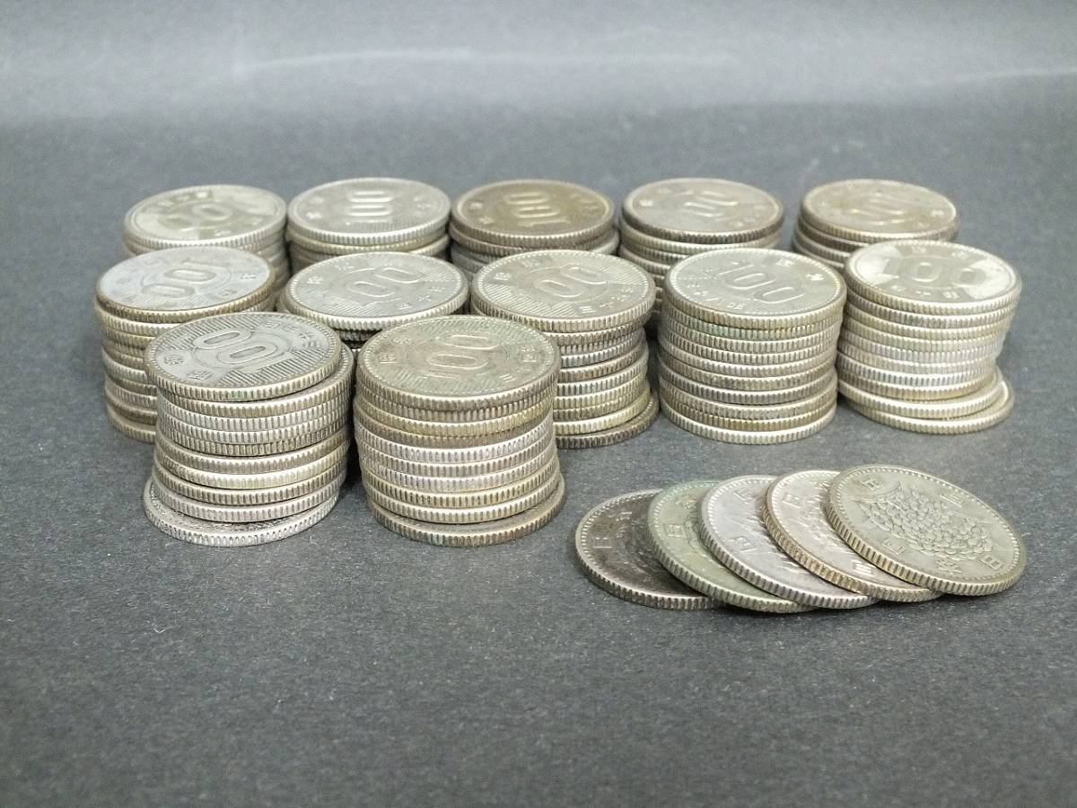 100円銀貨 3種混合 約1000枚セット ミスター 鳳凰・稲・五輪 - (記念 