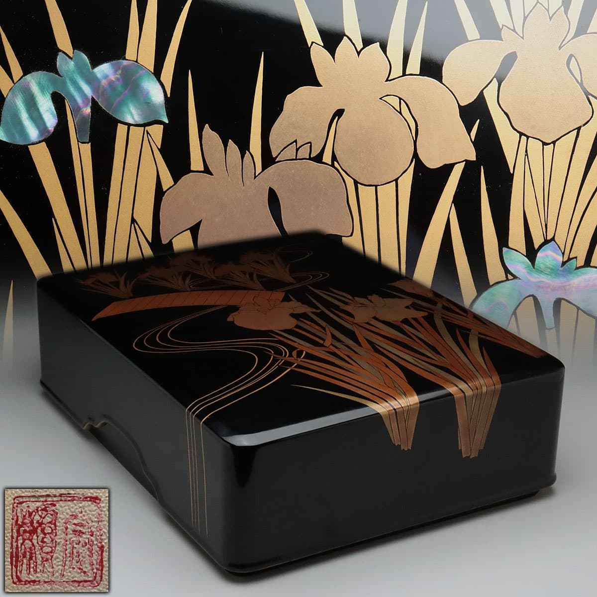 DT350 古美術 時代蒔絵 内梨地 文庫