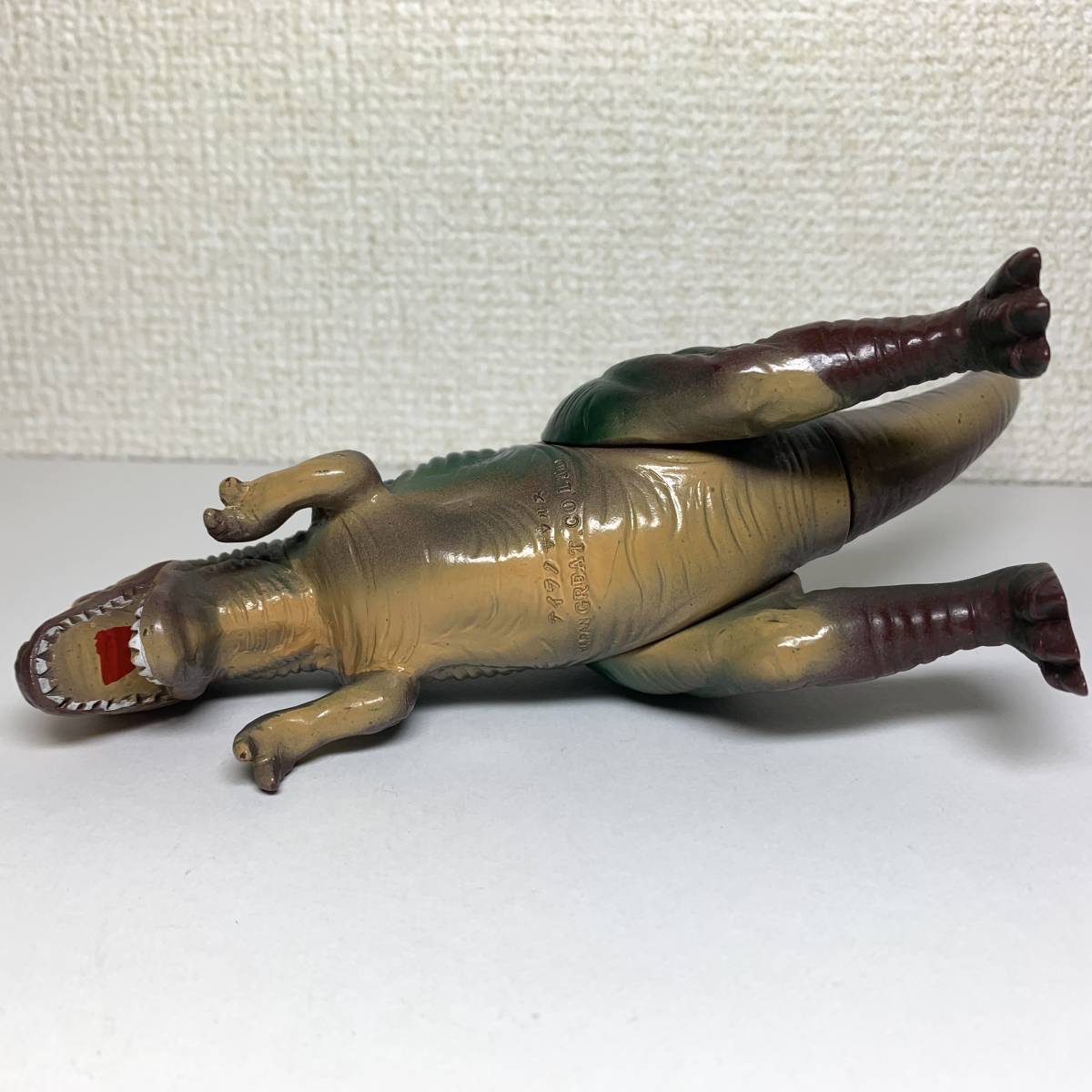 当時物 日本製 JAPAN GREAT.CO.LTD ティラノサウルス 硬質 ソフビ 恐竜