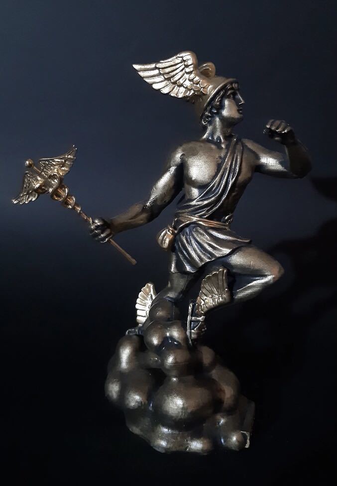 天翔けるマーキュリー（ギリシャ 古代ギリシャ神 ヘルメス神）彫刻彫像 