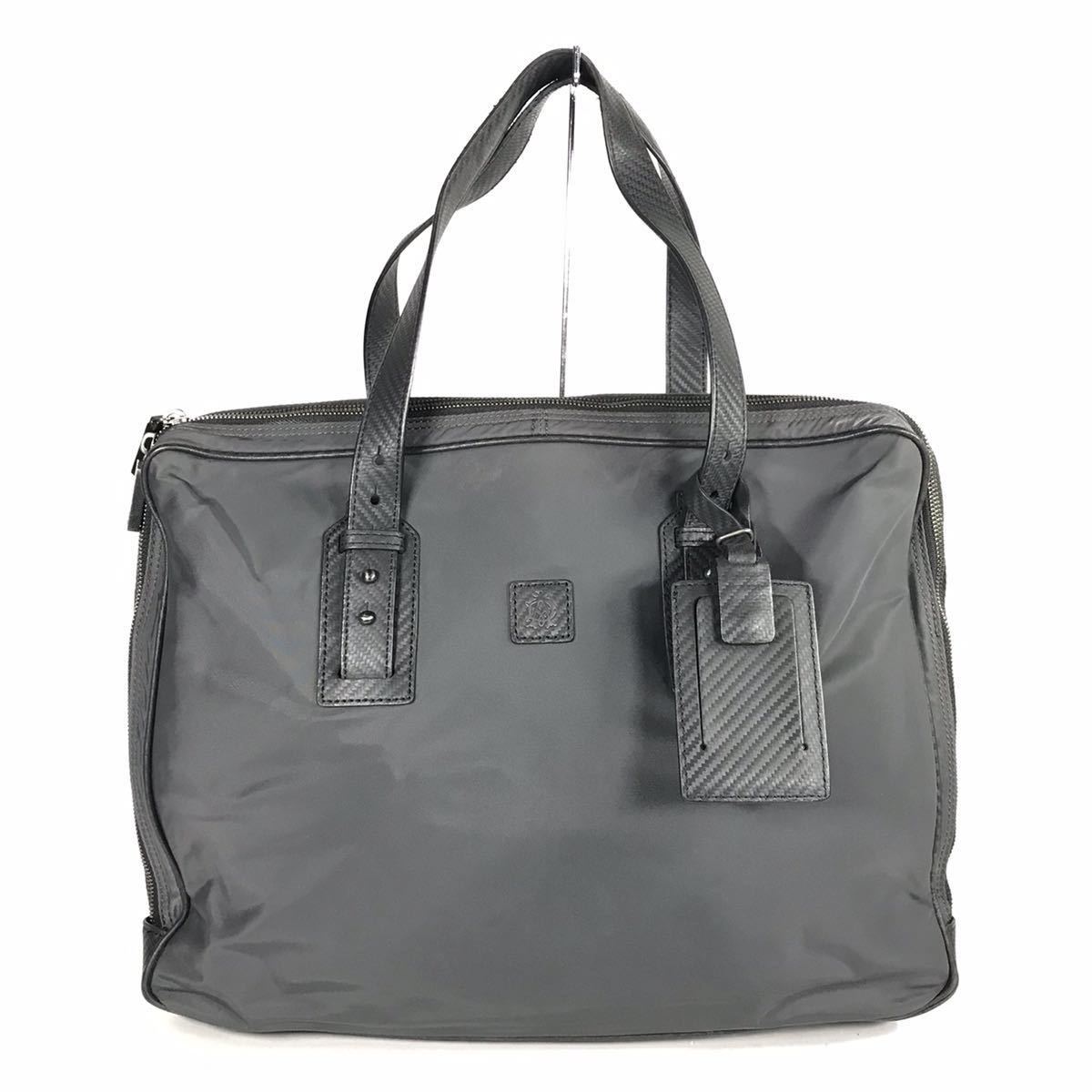 ダンヒル本物 dunhill ビジネスバッグ グレー色系 書類カバン