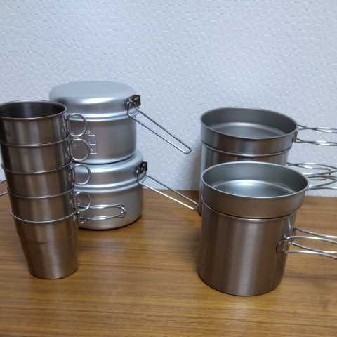 【豊富な，新作】snow peak アルミクッカー＆ 日本製 チタンクッカーとカップのセット アウトドア キャンプ(クッカー)｜売買されたオークション情報、yahooの商品情報をアーカイブ公開 - オークファン クッカー