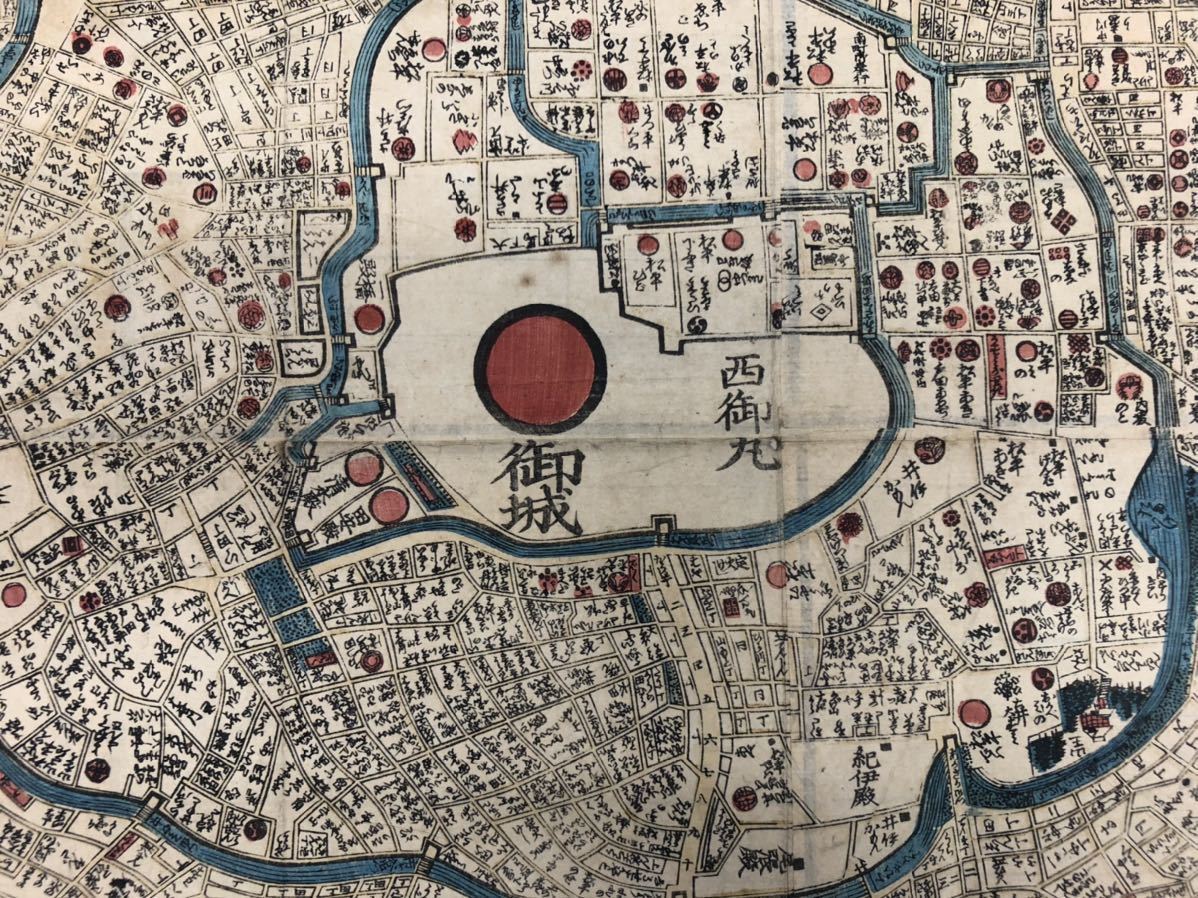 古地図 江戸時代 地図 印刷物 江戸時代木版 江戸全図 江戸 木版 彩色