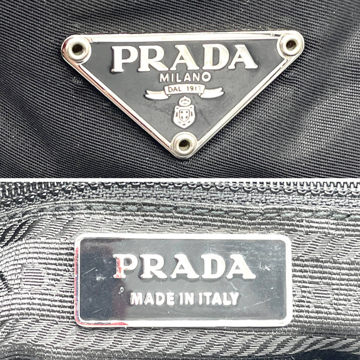 美品PRADA プラダ 三角ロゴ サコッシュ ポコノ ナイロン 白タグ