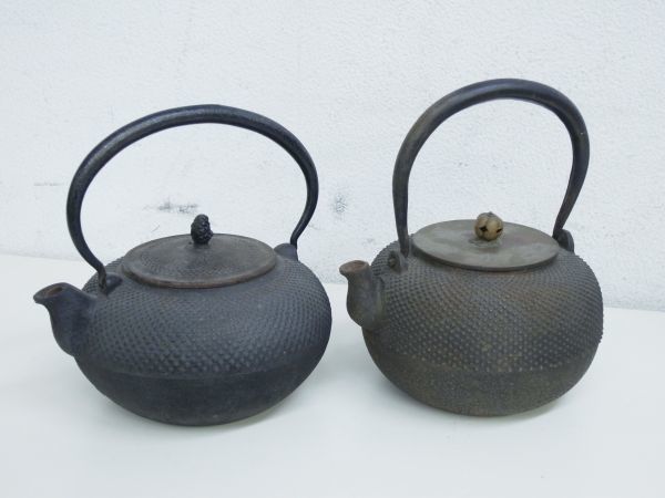 KF1013】 鉄瓶 霰 無銘 骨董品 湯沸 急須 茶器 煎茶道具 【公式通販】