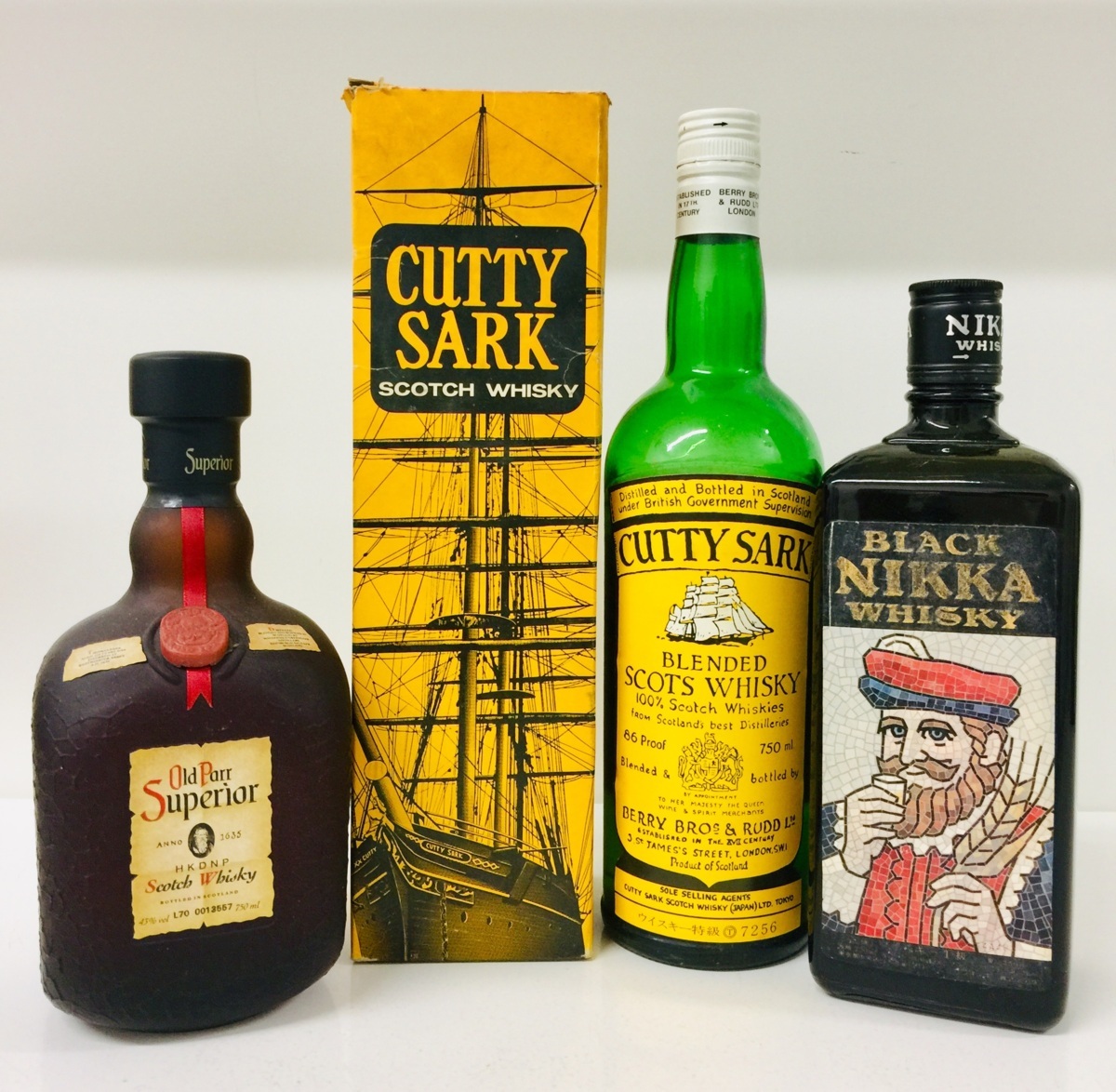 9】未開栓 WHISKY ウイスキー 3本セット Old Parr/BLACK NIKKA/CUTTY 