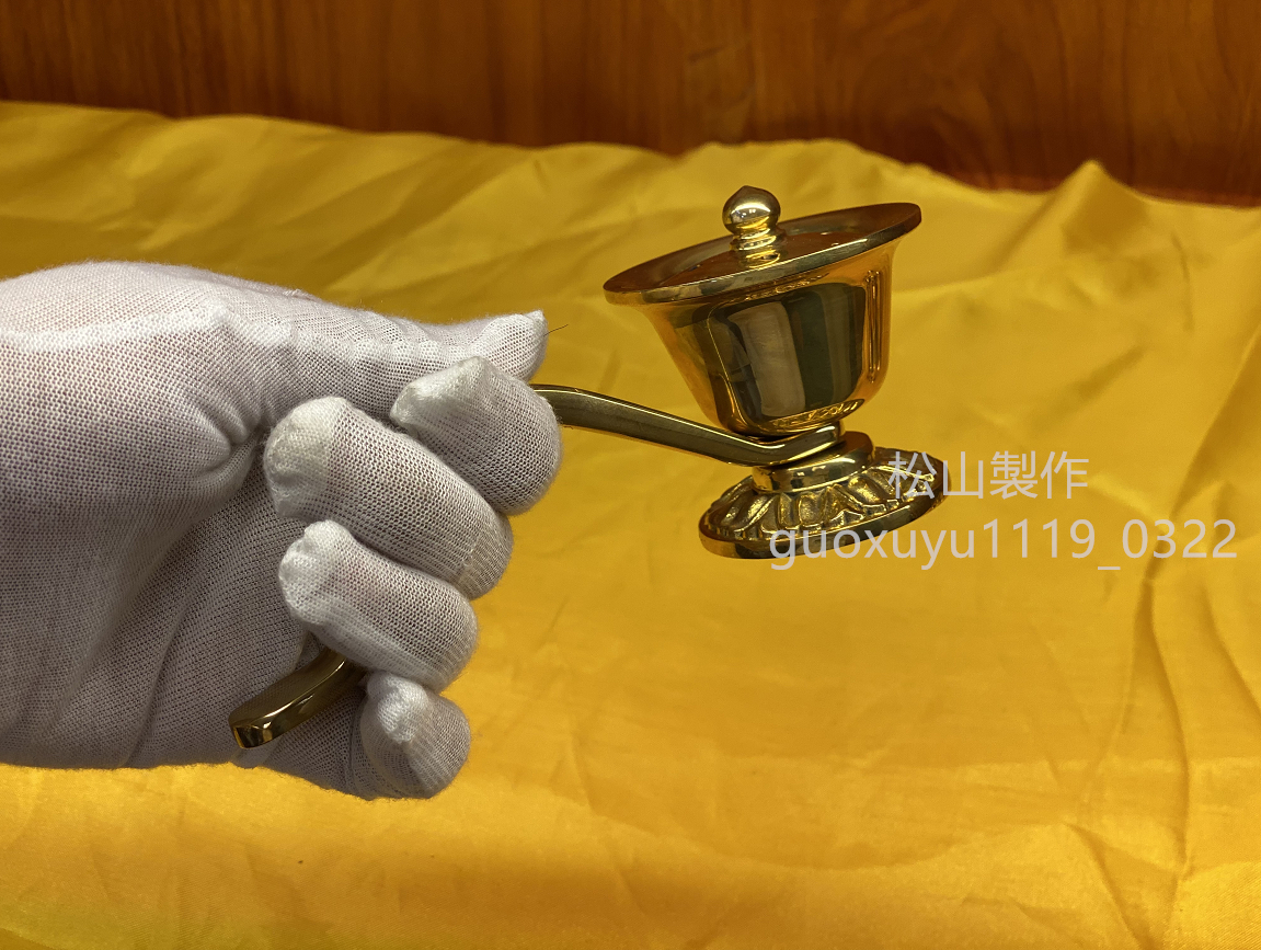 密教法具 柄香炉 仏具 寺院用仏具 仏教 工芸品 真鍮製 密教法具 寺院用仏具」柄香炉 真鍮製磨き仕上げ 密教法具 寺院用仏具