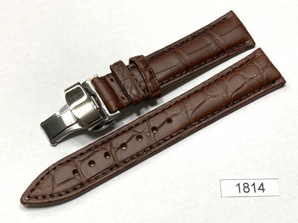 １円～｜1814｜ラグ幅18mm｜Ａ級プレミアムレザー.アリゲーター.クロコダイル｜ワニ革｜Ｄバックル｜時計ベルト｜売切り｜処分