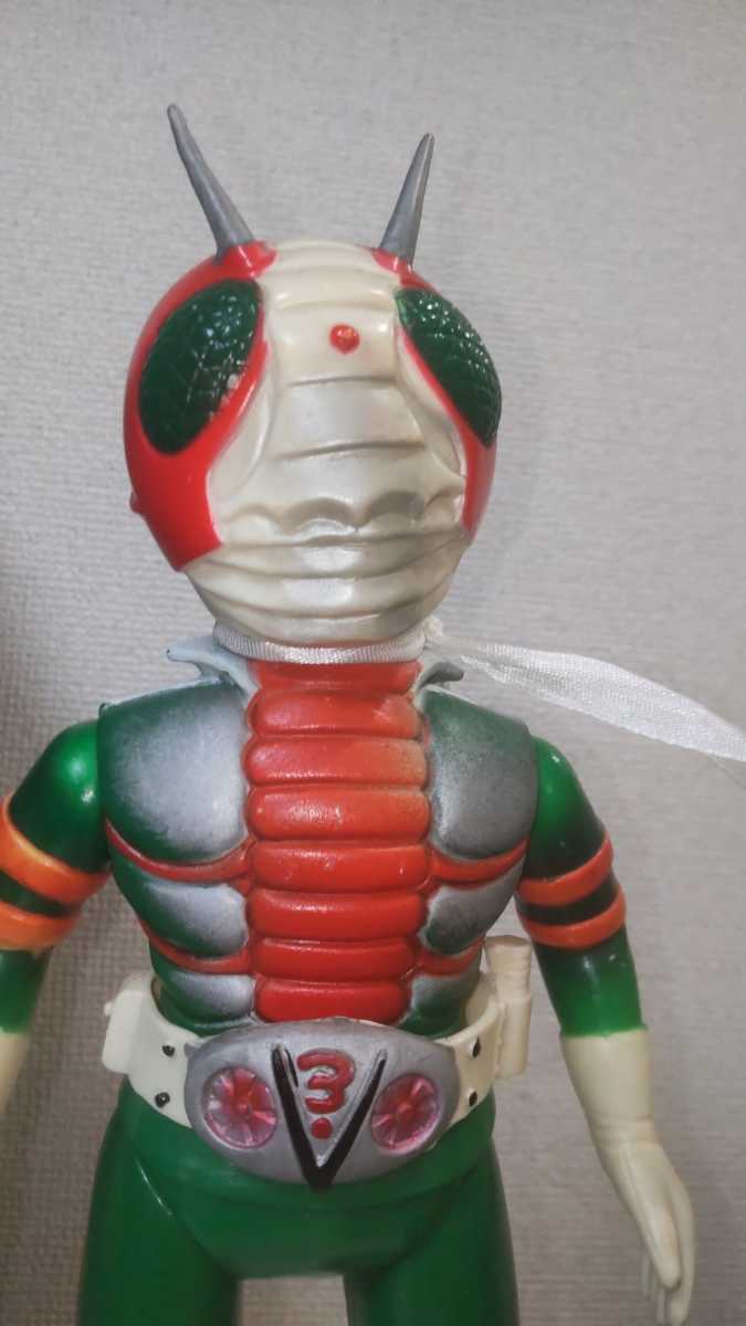 旧バンダイ仮面ライダーV3面取れマスク着脱面替え スタンダード ソフビ 