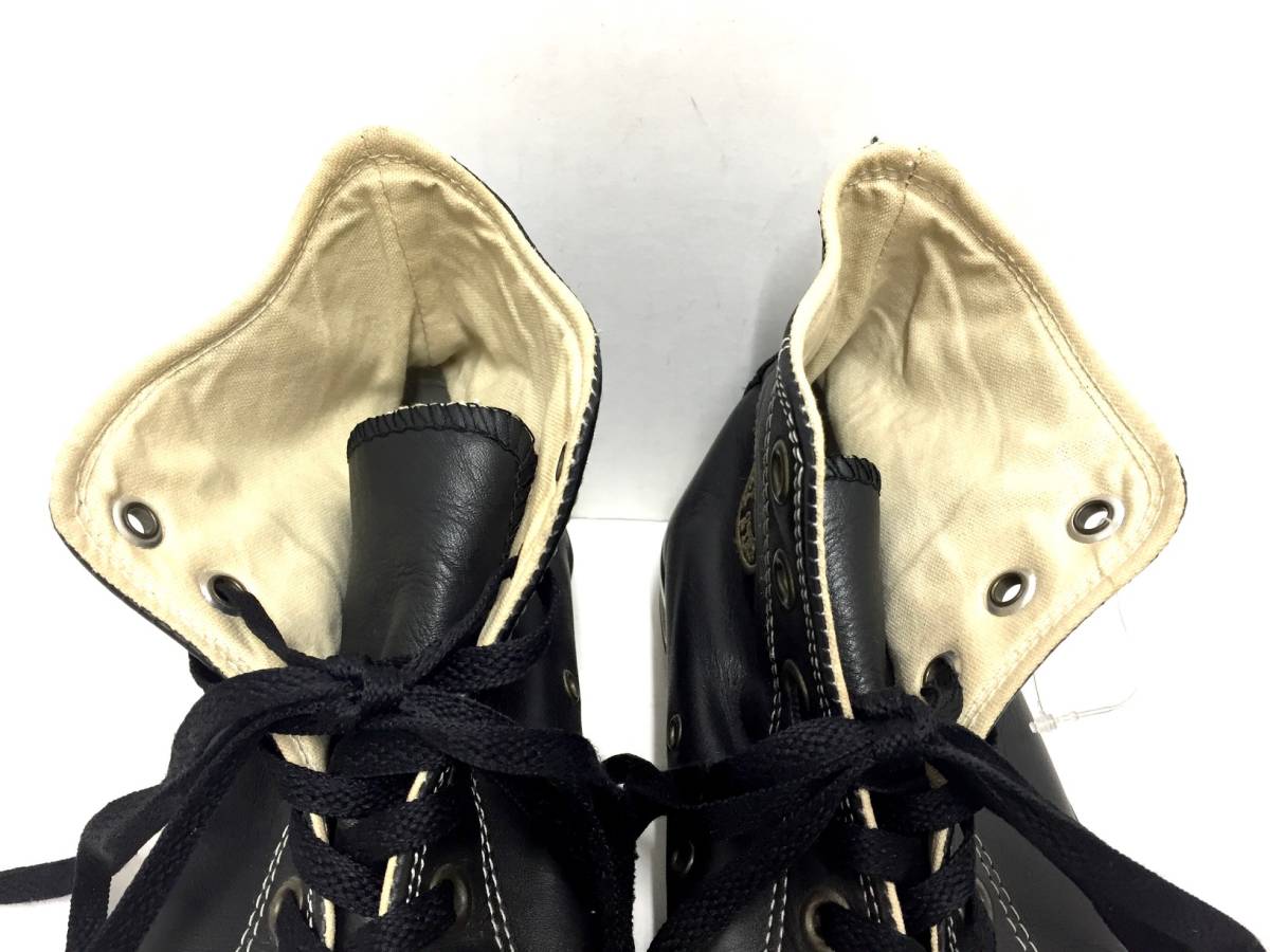 Converse コンバース オールスター レザー 黒 ハイカットスニーカー メンズ 靴 27cm 27 0cm 売買されたオークション情報 Yahooの商品情報をアーカイブ公開 オークファン Aucfan Com