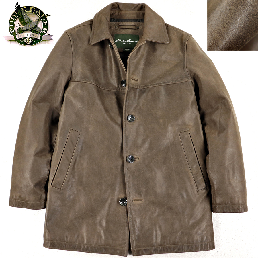  相場価格5万円 Eddie Bauer エディーバウアー 牛革 ヴィンテージ オールレザー ハーフコート 茶 ブラウン XS JP:S-M 中綿入り(男性用)｜売買されたオークション情報、yahooの商品情報をアーカイブ 男性用