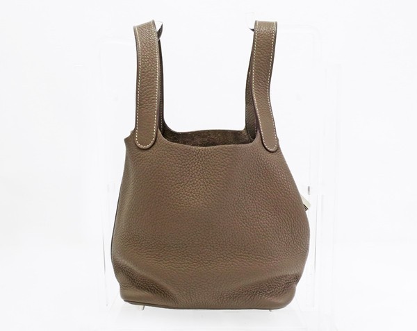 ◆美品【HERMES エルメス】ピコタンロックPM ハンドバッグ エトゥープ/シルバー金具 エルメス HERMES ハンドバッグ エタン キュイーブル 中古極美品