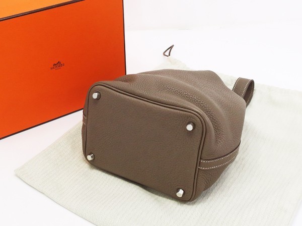 ◆美品【HERMES エルメス】ピコタンロックPM ハンドバッグ エトゥープ/シルバー金具 エルメス HERMES ハンドバッグ エタン キュイーブル 中古極美品
