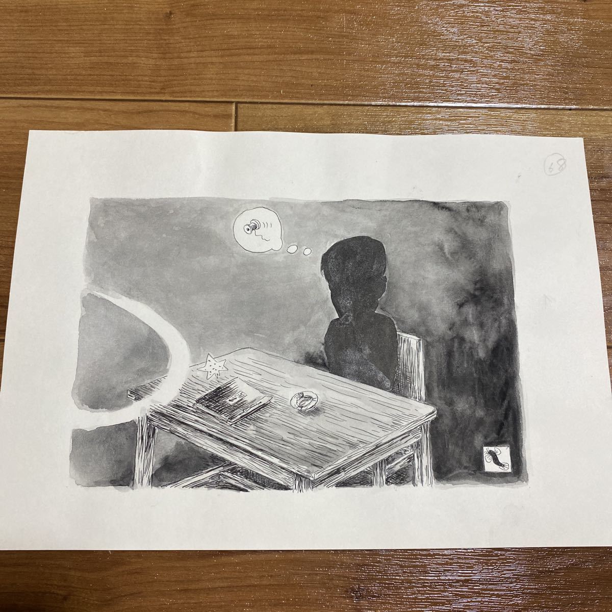 爆買い，限定SALE 滝田ゆう！肉筆挿絵原画！-水上勉作「冬の光景」毎日