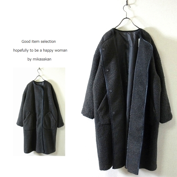 新作入荷，セール アウトレット ブークレパイピングレディースノーカラーコート/C.グレー(Mサイズ)｜売買されたオークション情報、yahooの商品情報をアーカイブ公開 - オークファン Mサイズ