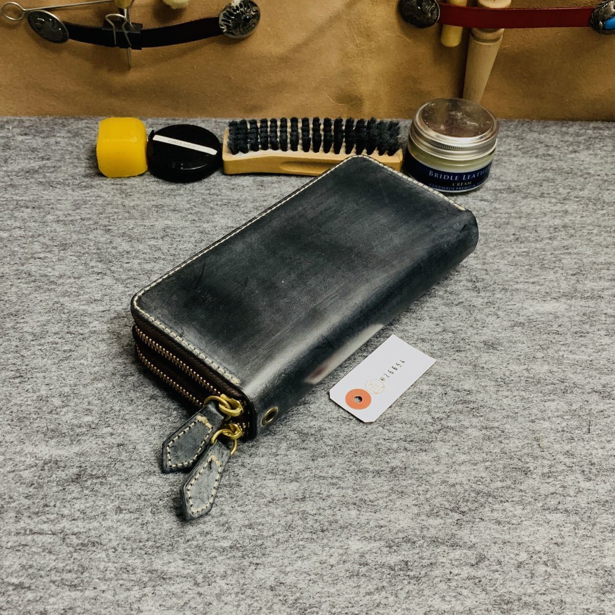 ブライドルレザー メンズ 長財布 ダブルファスナー ダブルジップ