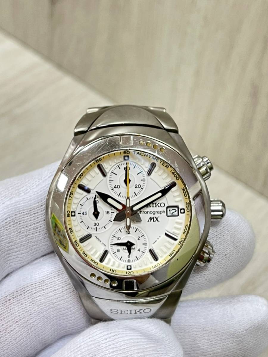 綺麗品 SEIKO/セイコー クロノグラフ MX 白文字盤 ウォッチ/腕時計 