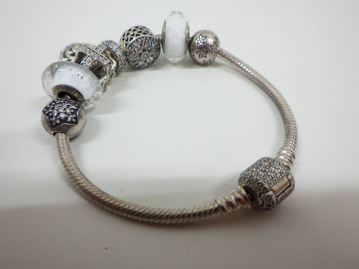 ◇◇◇◇8249 PANDORA パンドラ SV925 チャーム付き ブレスレット 箱有