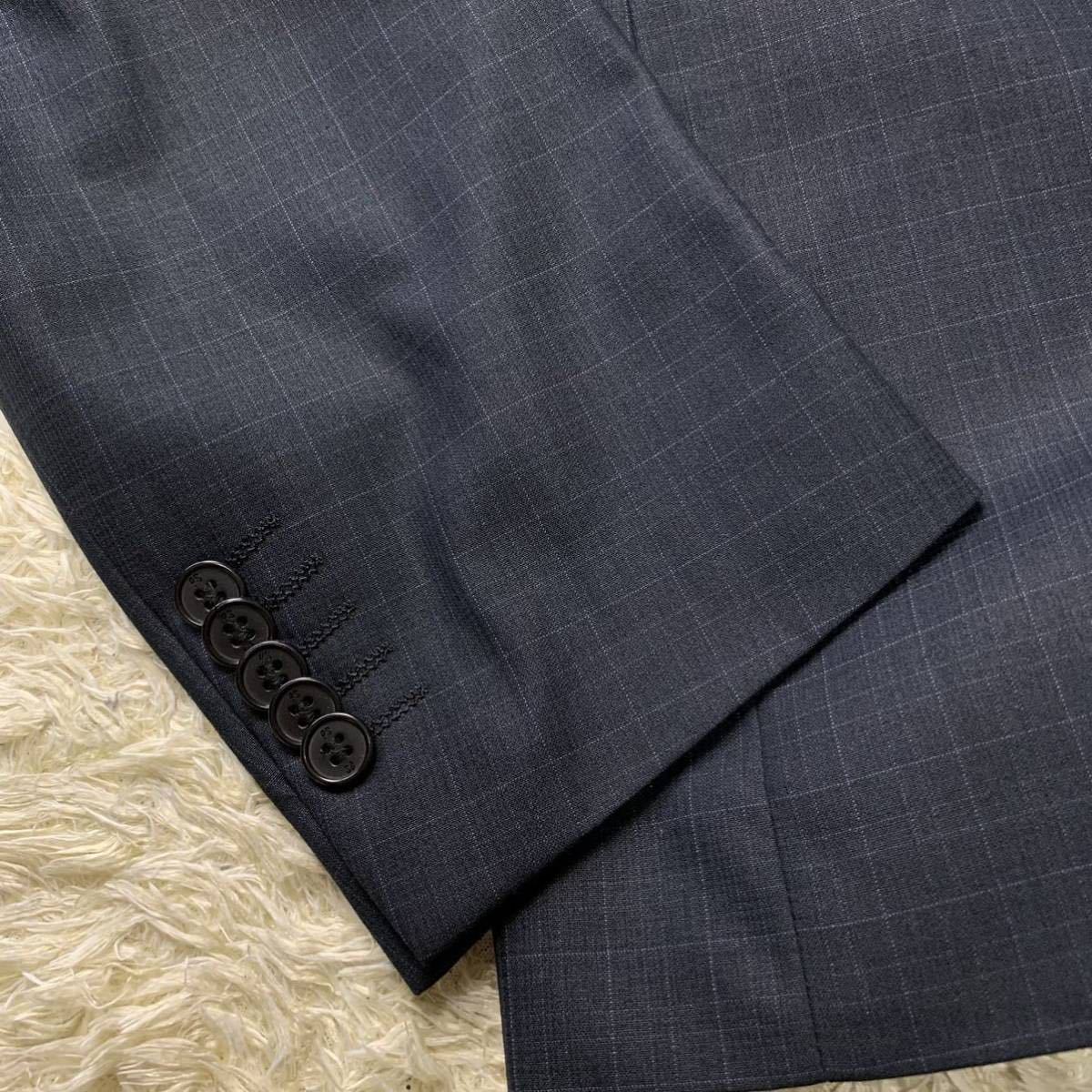 ポールスミスロンドン×【伊】チェルッティ社特注Super150'sラムウール Paul Smith LONDON スーツ A-52 XL 裏地 柄 パープル マルチカラー Paul スーツ ポールスミスロンドン×伊チェルッティ社特注Super150's シングルスーツ ポールスミス× DELFINO