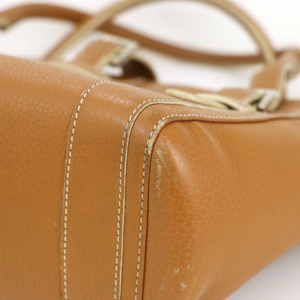 ロエベ LOEWE キャメル レザー ハンドバッグ レディース ベルトデザイン ブランドバッグ 鞄【kk】【中古】 LOEWE ロエベ レザー ロゴ バルセロナ ブランド