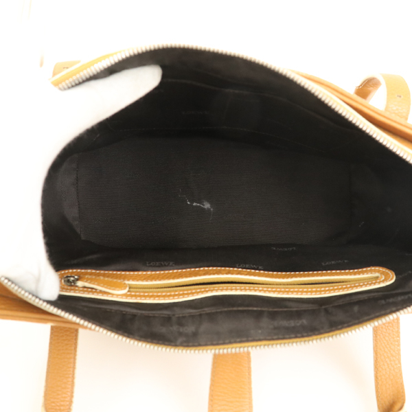 ロエベ LOEWE キャメル レザー ハンドバッグ レディース ベルトデザイン ブランドバッグ 鞄【kk】【中古】 LOEWE ロエベ レザー ロゴ バルセロナ ブランド