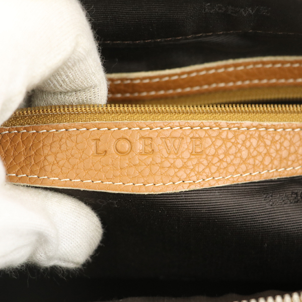 ロエベ LOEWE キャメル レザー ハンドバッグ レディース ベルトデザイン ブランドバッグ 鞄【kk】【中古】 LOEWE ロエベ レザー ロゴ バルセロナ ブランド