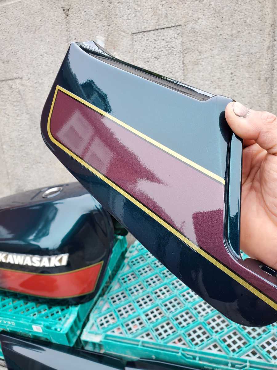 Z400FXE4純正カラー、ルミナスガンブルー、外装セット、FX、KAWASAKI