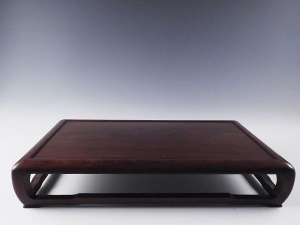 ■匠■唐木 無垢 中国 彫刻 花台 飾台 53cm 38s182